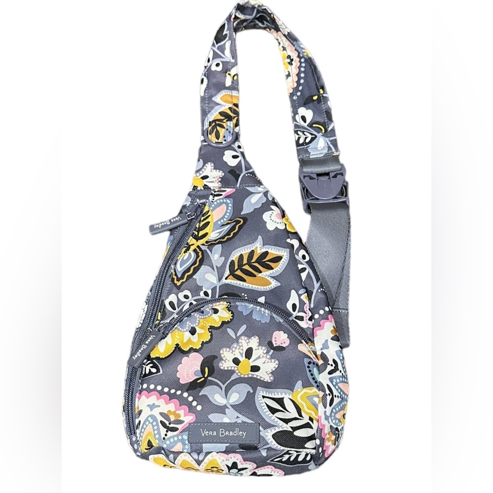 Vera Bradley Purple Charmont Meadow Lighten up Essential Sling Backpack